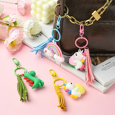 PVC Rainbow/Unicorn/Dinosaur Keychains KEYC-YW00007-1