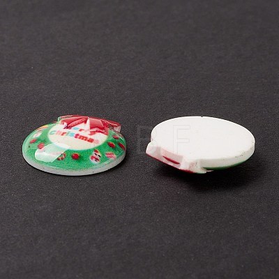 Christmas Themed Opaque Resin Cabochons CRES-P022-10-1