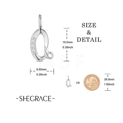 SHEGRACE Rhodium Plated 925 Sterling Silver Charms JEA017A-1