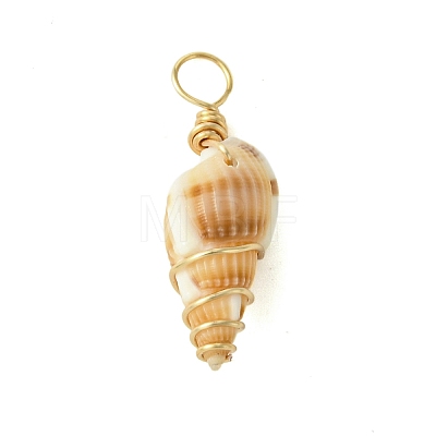 Natural Spiral Shell Pendants PALLOY-JF02793-01-1