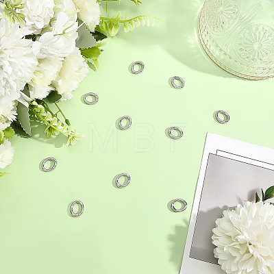 10Pcs Brass Spring Gate Rings KK-ME0004-13P-1