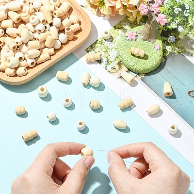700 Pcs 7 Styles Unfinished Wood Beads WOOD-CJ0002-65-1