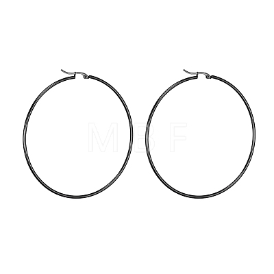 304 Stainless Steel Big Hoop Earrings EJEW-F105-03B-1