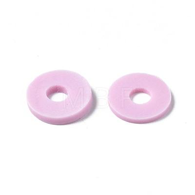 Flat Round Eco-Friendly Handmade Polymer Clay Beads CLAY-R067-10mm-26-1
