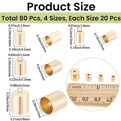 Brass Cord Ends KK-CN0003-47G-1