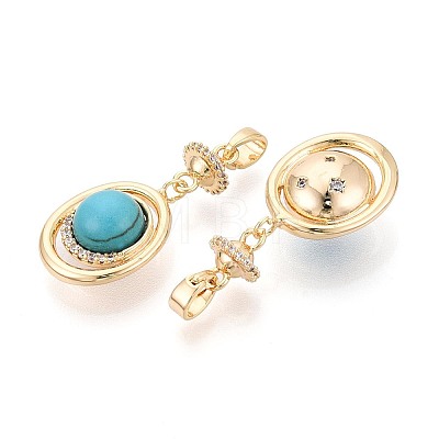 Dyed Synthetic Turquoise Pendants KK-N287-19G-1