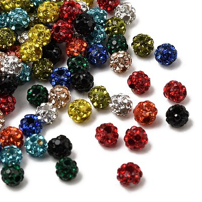10Colors Rhinestone Clay Pave Beads RB-WH0005-013A-1