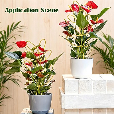 Leaf-Shaped Iron Plant Trellis AJEW-G074-03C-1