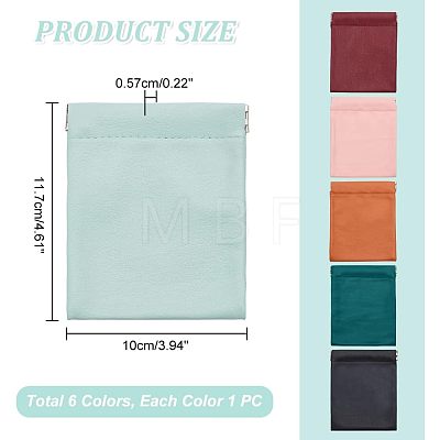 6Pcs 6 Colors PU Leather Earphone Pouches ABAG-NB0001-73A-1