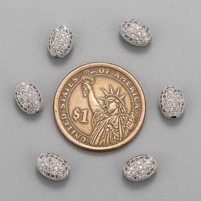 Brass Micro Pave Cubic Zirconia Beads ZIRC-F001-54P-1