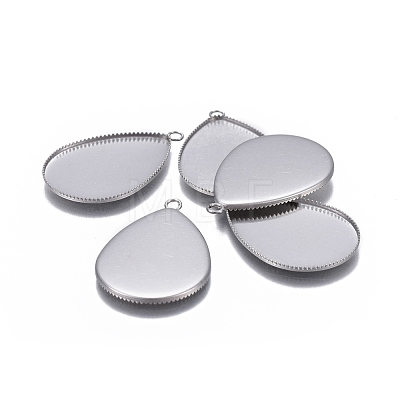 Tarnish Resistant 304 Stainless Steel Pendant Cabochon Settings STAS-P236-42P-1