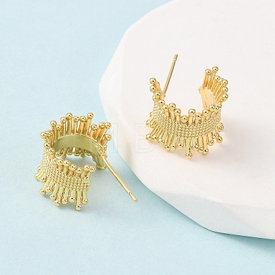 C-Shaped Brass Stud Earrings EJEW-D346-02G-1
