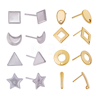 304 Stainless Steel Stud Earring Components STAS-PH0004-09-1