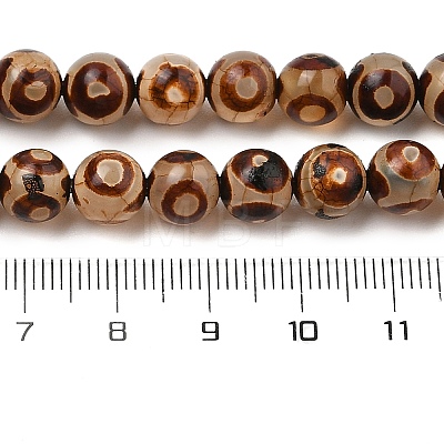 Natural Tibetan 3-Eye dZi Agate Beads Strands G-A240-A02-01-1