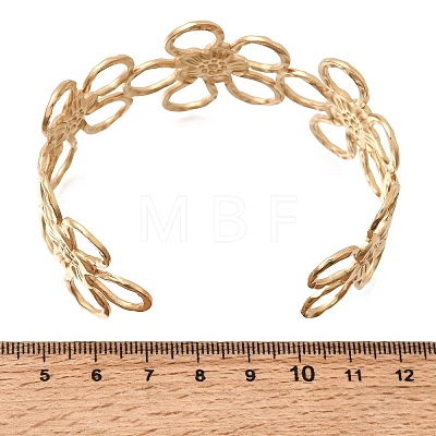 Boho 304 Stainless Steel Hollow Link Cuff Bangles SA-CBA1E89-01C-G-1