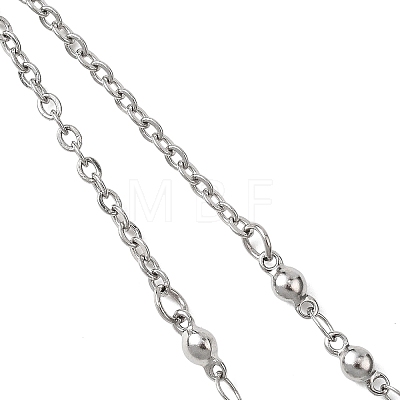 304 Stainless Steel Cable Chain Ball Link Chain Bracelet Making AJEW-JB01458-02-1
