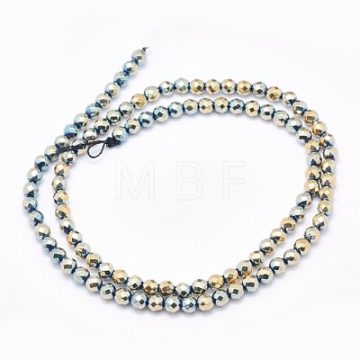 Electroplate Non-magnetic Synthetic Hematite Beads Strands X-G-L486-C-19-1