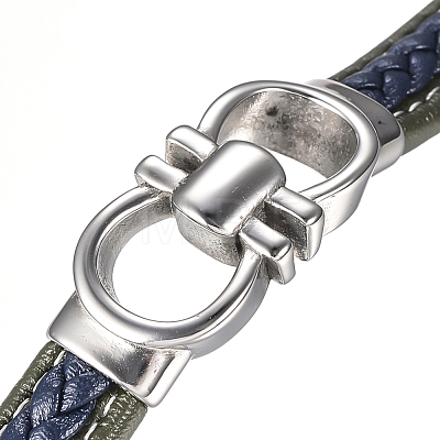 Men's Braided Leather Cord Bracelets BJEW-H559-15-1
