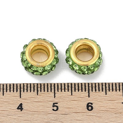 Alloy Rhinestone Clay Pave Beads ALRI-D300-04G-15-1