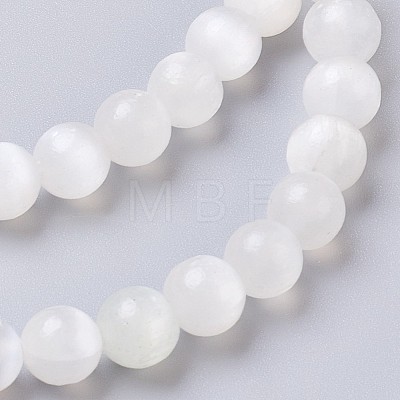 Natural Selenite Beads Strands G-I203-C-10mm-1