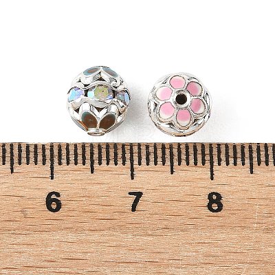 Brass & Alloy & Rhinestone Enamel Beads RB-CBA973B-11A-P-1