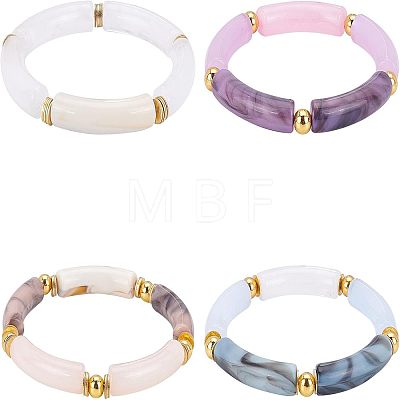  DIY Imitation Gemstone Curved Tube Bracelet Making Kit DIY-NB0007-30-1