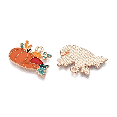 Thanksgiving Day Theme Alloy Enamel Pendants X1-ENAM-T020-35E-1