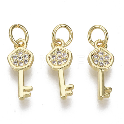 Brass Micro Pave Cubic Zirconia Charms ZIRC-S067-025-NF-1