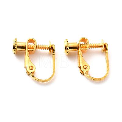 Brass Screw On Clip-on Earring Findings KK-L164-02G-1