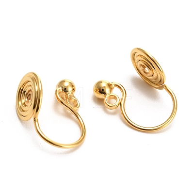 Brass Clip-on Earring Converters Findings KK-D060-03G-02-1