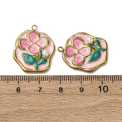 304 Stainless Steel Enamel Pendants STAS-P406-26A-G-1