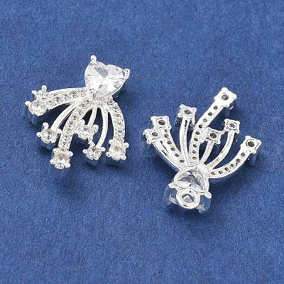 Brass Micro Pave Clear Cubic Zirconia Pendants KK-B172-05S-1