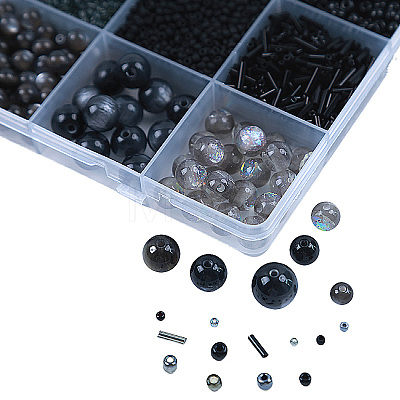 DIY 18 Style Resin & Acrylic Beads Jewelry Making Finding Kit DIY-NB0012-04B-1