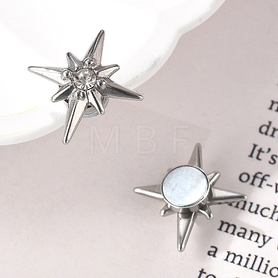 Rhinestone Star Clip-on Earrings EJEW-B116-01P-05-1