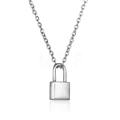 Stainless Steel Padlock Pendant Necklace for Women JX6523-2-1