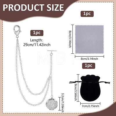 Brass Locket Pocket Watch Chains HJEW-PH02530-1