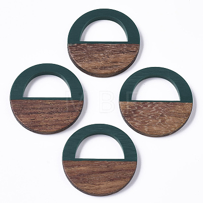 Resin & Walnut Wood Pendants RESI-T035-15B-1