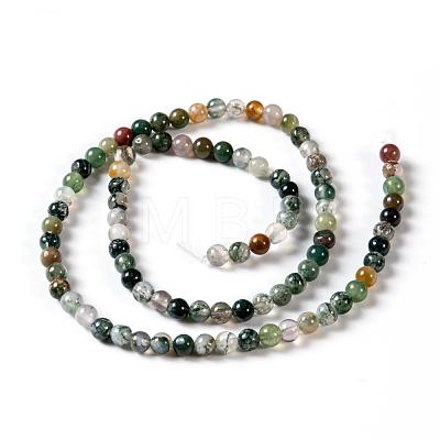 Round Natural Indian Agate Beads Strands G-S122-4mm-1