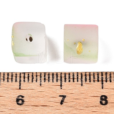 Frosted Glass Beads with Golden Glitter Powder X1-DGLA-NH001-8mm-01E-1