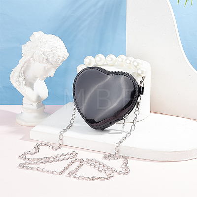 Women's Nylon & PU Leather Mini Heart Bags AJEW-WH0317-94-1