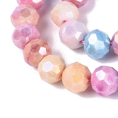 Anti-Tarnish Electroplate Glass Beads Strands EGLA-ZX010-8mm-14-1