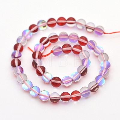 Round Synthetic Moonstone Beads Strands G-M210-8mm-07-1