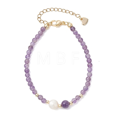 Natural Mixed Gemstone & Cultured Freshwater Pearl Beaded Bracelets for Women BJEW-JB13201-1