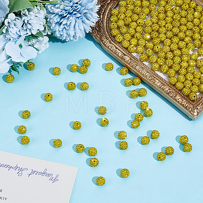 200Pcs Pave Disco Ball Beads RB-PA0001-11E-1
