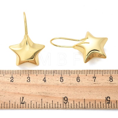 Star Brass Dangle Earrings EJEW-B132-05G-1