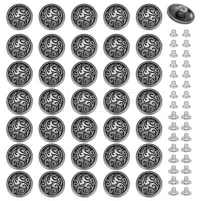 40 Sets Alloy Coin Screw Rivet FIND-PH0060-32AS-1