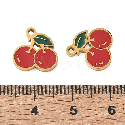 Fruit 304 Stainless Steel Enamel Pendants SA-CBA49D2-11G-11-1