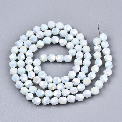 Electroplate Opaque Glass Beads Strands X-EGLA-T019-05S-1