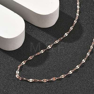 Brass Dapped Chains Necklaces for Women NJEW-D302-23RG-1