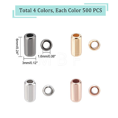 2000Pcs 4 Colors ABS Plastic Beads KY-DC0001-07-1